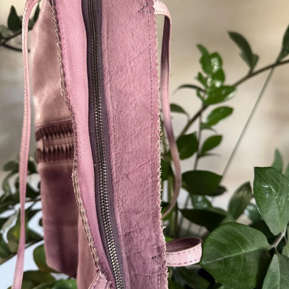 latico Pink Leather Woven-Accent Tote - Picture 6 of 7
